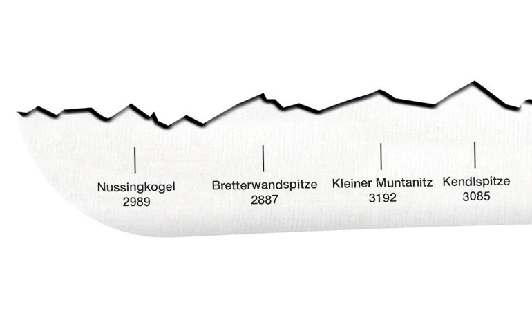 Brotmesser 'Großglockner' | mit Panoramaschliff | handgemacht | aus Rockwell-Stahl mit Griff aus Palisanderholz | Made in Schwitzerland