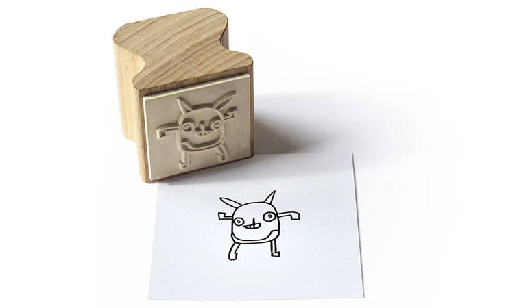 Lustige Stempel - 'Häppi Stamps' | verschiedene Muster | Eschenholz | Made in Germany