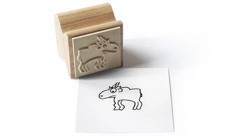 Lustige Stempel - 'Häppi Stamps' | verschiedene Muster | Eschenholz | Made in Germany