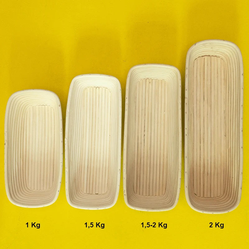 Gärkorb (Brotform, Simperl) länglich aus Peddigrohr