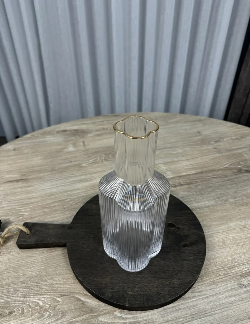 Flower Karaaf Transparant - Gold 1.5 Liter