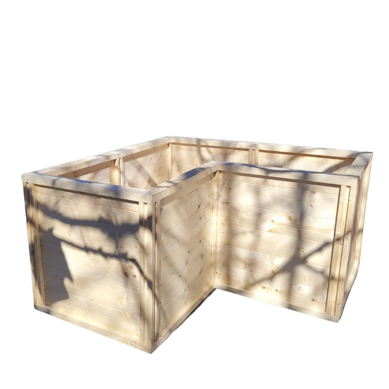 Baukastenbeet 'Modul M3' | Eckmodul | B 153 x T 153 x H 80 cm | Fichte | inkl. Noppenfolie + Wühlmausgitter | Made in Austria