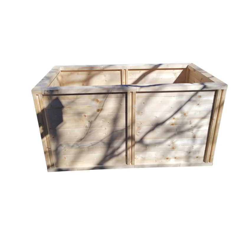 Baukastenbeet 'Modul M2' | Doppelmodul | B 153 x T 80 x H 80 cm | Fichte | inkl. Noppenfolie + Wühlmausgitter | Made in Austria