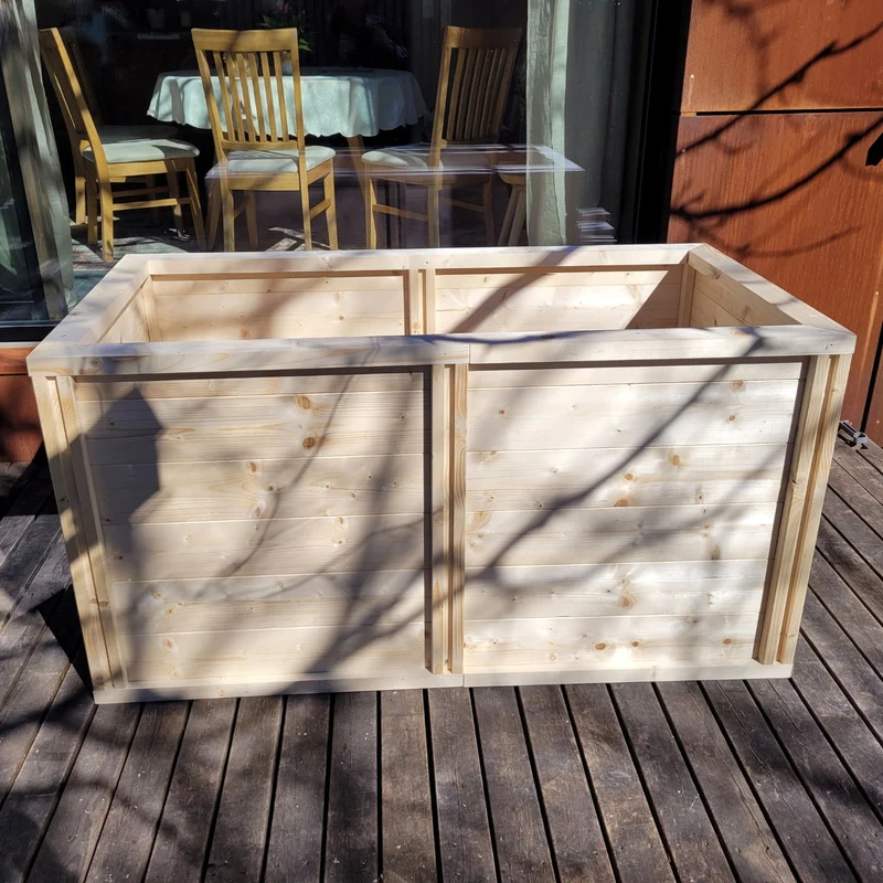 Baukastenbeet 'Modul M2' | Doppelmodul | B 153 x T 80 x H 80 cm | Fichte | inkl. Noppenfolie + Wühlmausgitter | Made in Austria