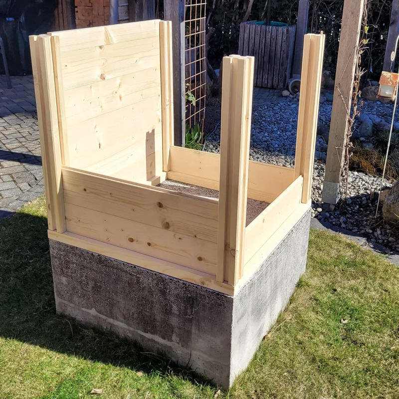 Baukastenbeet 'Modul M1' | Grundmodul | B 80 x T 80 x H 80 cm | Fichte | inkl. Noppenfolie + Wühlmausgitter | Made in Austria