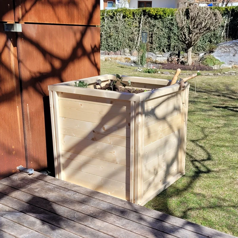 Baukastenbeet 'Modul M1' | Grundmodul | B 80 x T 80 x H 80 cm | Fichte | inkl. Noppenfolie + Wühlmausgitter | Made in Austria