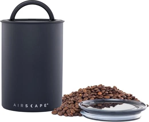 Kaffeedose mittel, schwarz matt, Edelstahl für 500gr.