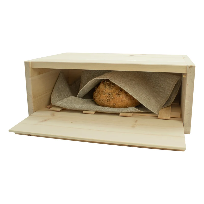 Flexibler Brotkasten aus Zirbenholz | in 3 Größen | wahlweise mit Gitter und Bienenwachstuch oder Bäckerleinen | Handwerk aus Österreich