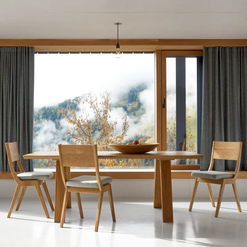 Massivholztisch 'Simple' | L 160 oder 200 x T 90 x H 76 cm | Fichte, Buche, Zirbe oder Eiche | stabile Handarbeit aus Südtirol
