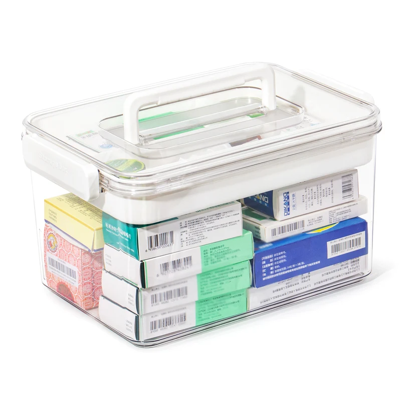 Medikamenten Aufbewahrung, Medizinbox, Hausapotheke Box, Apothekenbox, Medizinkoffer Groß 33cm