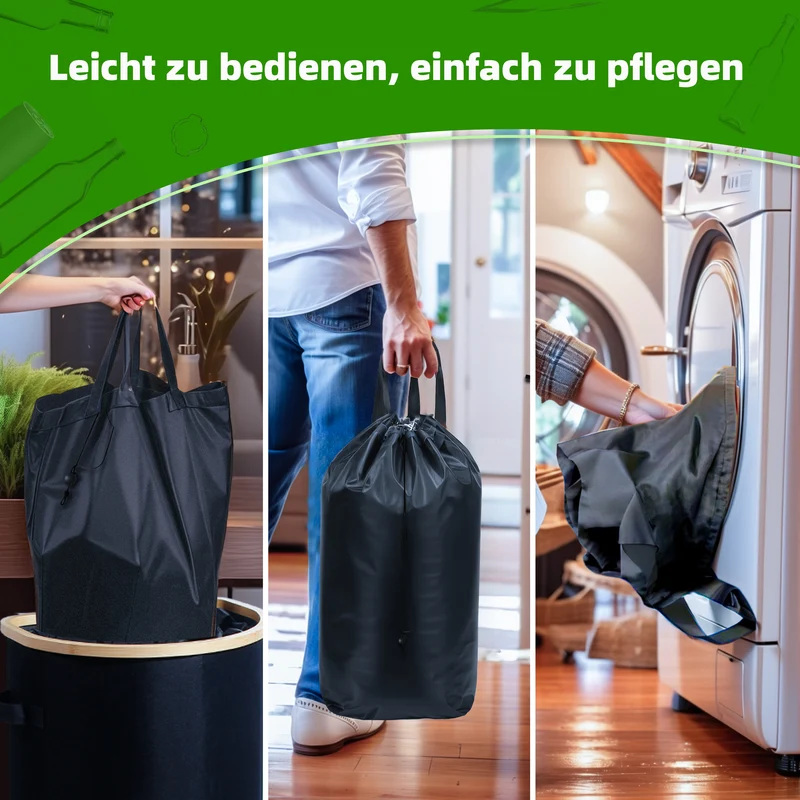 100L Pfandflaschen Sammelbehälter mit Deckel & abnehmbare Tragetaschen