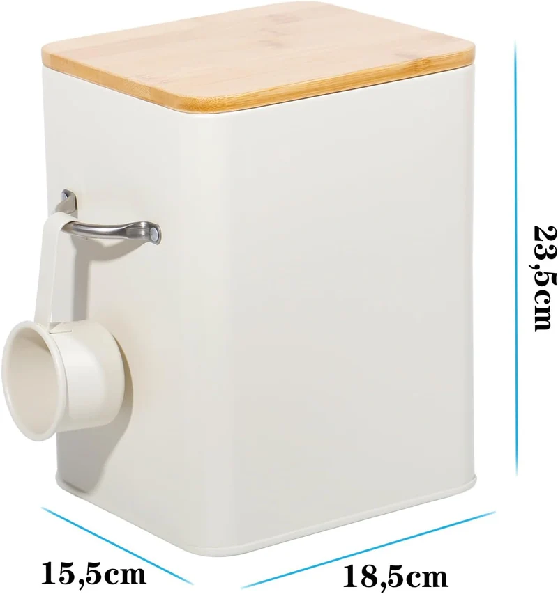 Waschmittel Aufbewahrung 6.5L, Metall Waschpulver Box, Aufbewahrungsbox für Hundefutter, Katzenfutter, Kaffeebohnen