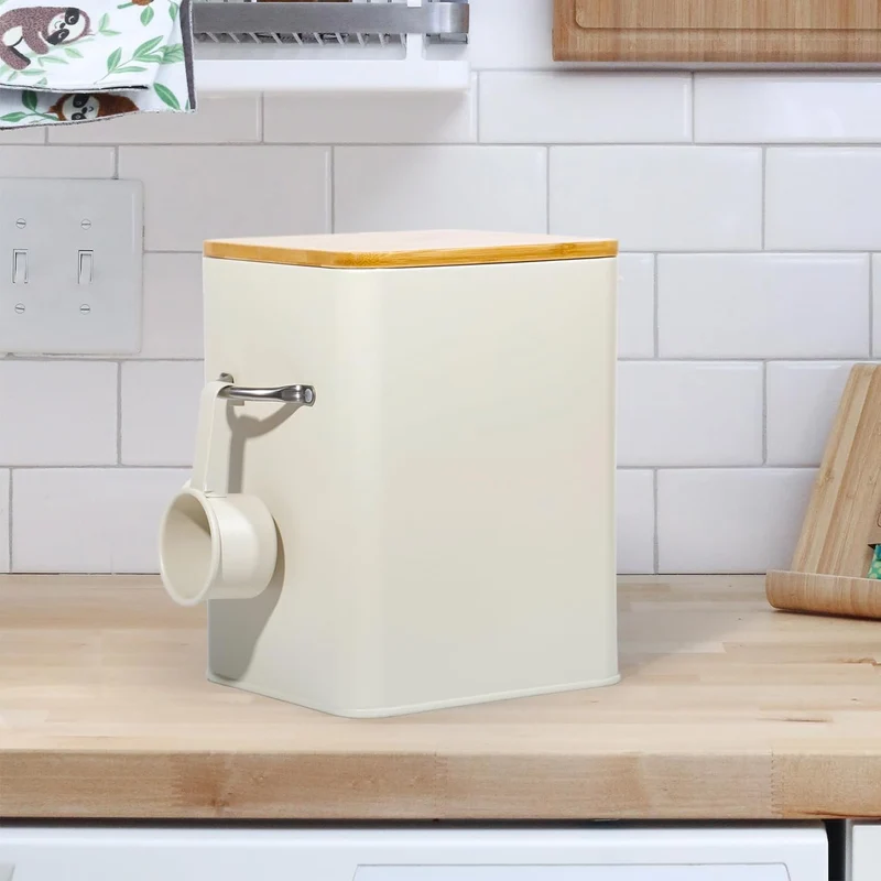 Waschmittel Aufbewahrung 6.5L, Metall Waschpulver Box, Aufbewahrungsbox für Hundefutter, Katzenfutter, Kaffeebohnen