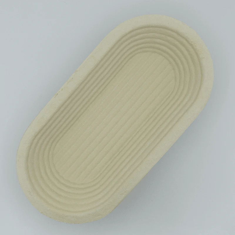 Gärkorb (Brotform, Simperl) Oval länglich aus Holzschliff, Rillenmuster, 1 Kg, 30 x 13 cm