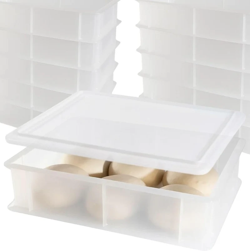 Pizzaballen Box mit Deckel, Gärbox für Pizza und Brot, 40x30x10 cm
