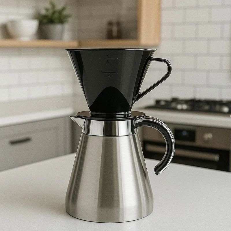 Thiru Kaffeefilterhalter– Handfilter für Papierfilter Größe 4, für Tassen & Kannen
