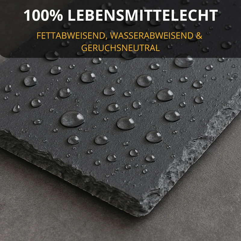 Thiru Premium Schieferplatten - zum Servieren & Beschriften - Ideal als Buffet oder Käseplatte - inkl. Ersatz Gummi Füße