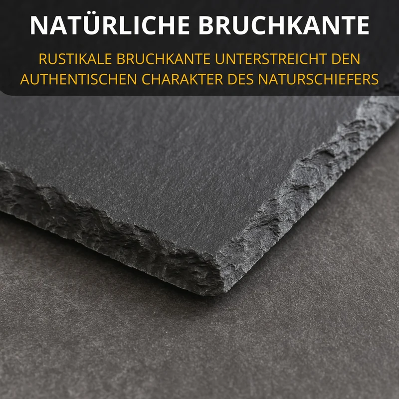 Thiru Premium Schieferplatten - zum Servieren & Beschriften - Ideal als Buffet oder Käseplatte - inkl. Ersatz Gummi Füße