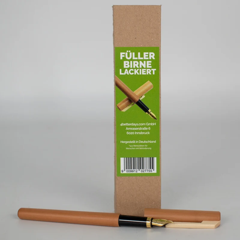 Füller Holz | mit Tintenkonverter | Federstärke M 0,9 mm | Birne, Kirsche oder Ahorn | nachhaltige Handarbeit aus Deutschland