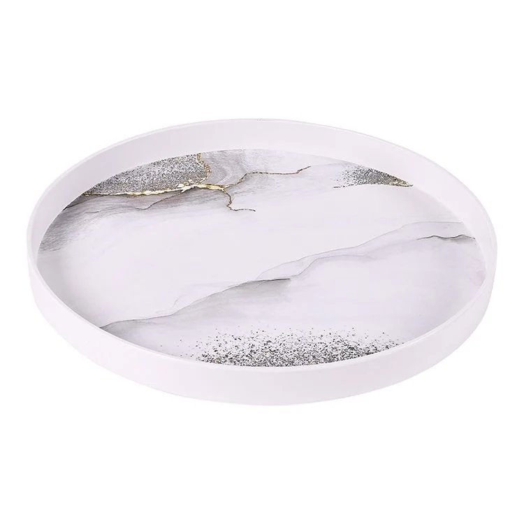 BRICARD MELAMINE DIENBLAD | WIT-MARMER Ø32 CM