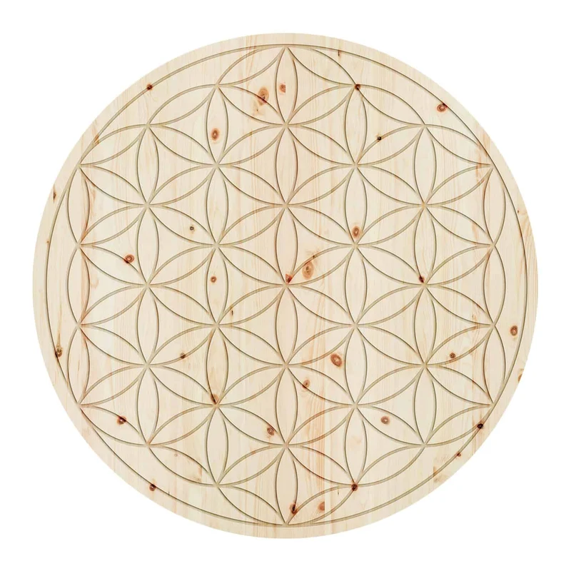 Wandbild ‘Zirbenblume des Lebens’ | aus Zirbenholz | Ø ca. 30 cm
