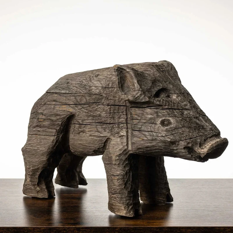 Ferkel aus Fichtenholz | wettergegerbt | H 27,5 x B 15 cm | Made in Austria