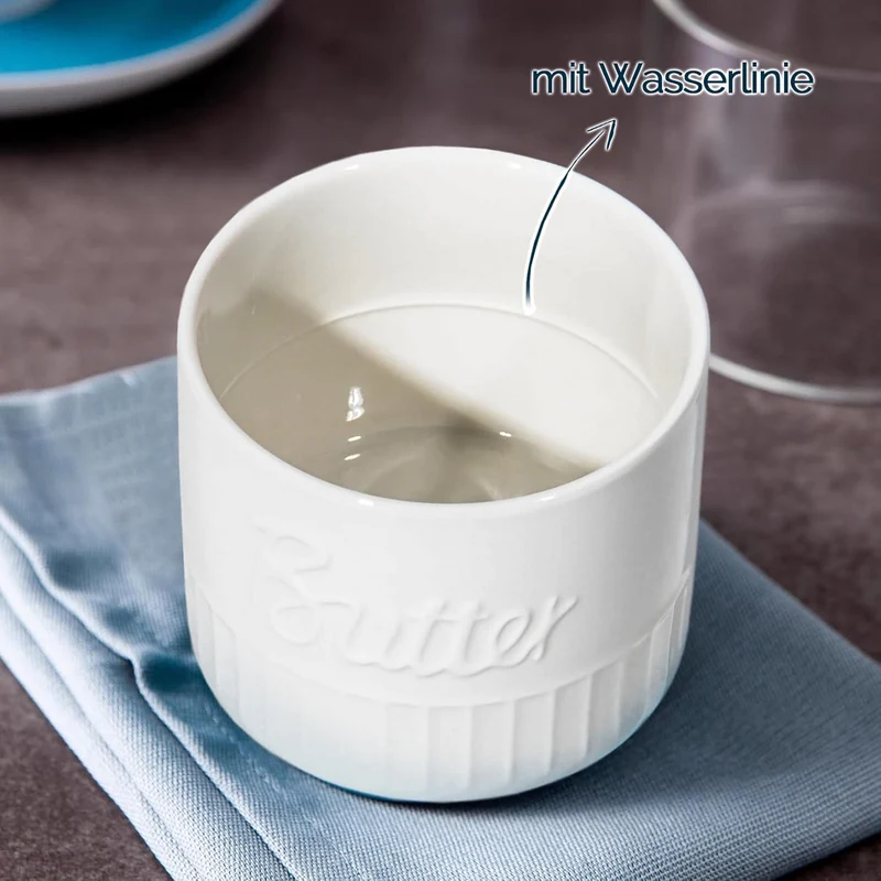 Butterglocke, Butterdose Keramik, Französische Butterdose, Porzellan Butterglas für frische und streichfähige Butter (Weiß)