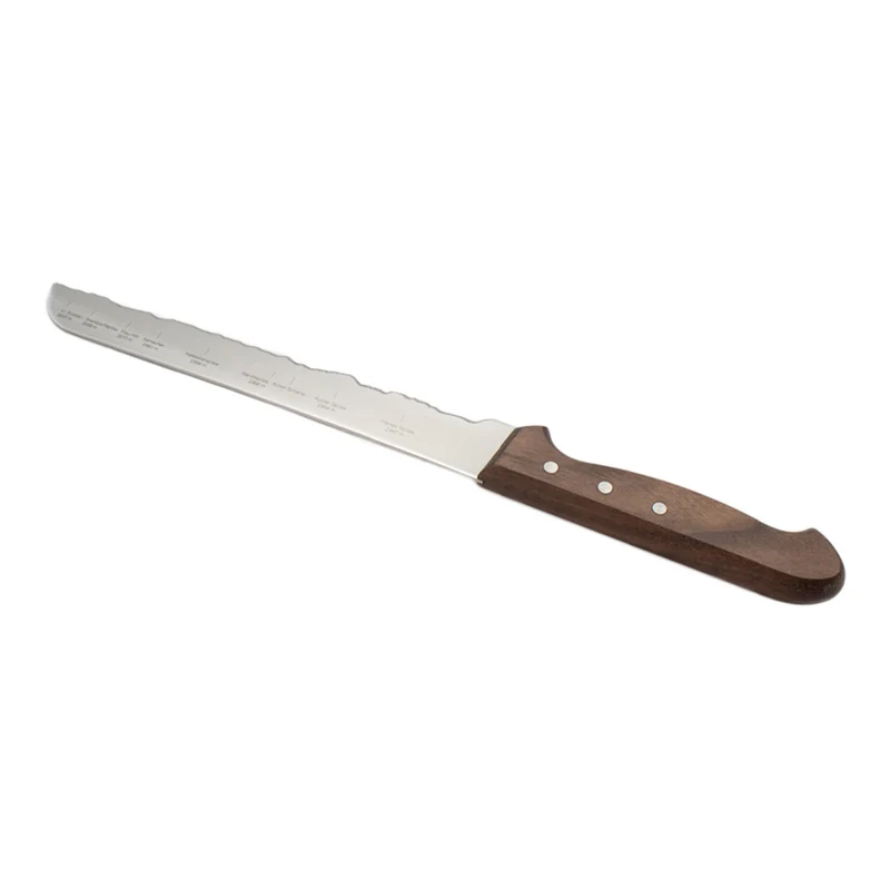 Brotmesser Nordkette | mit Panoramaschliff | handgemacht | aus Rockwell-Stahl mit Nussholzgriff | Made in Schwitzerland