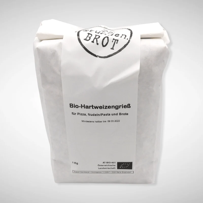 Bio Hartweizengrieß für Pizza, Nudeln/Pasta und Brote