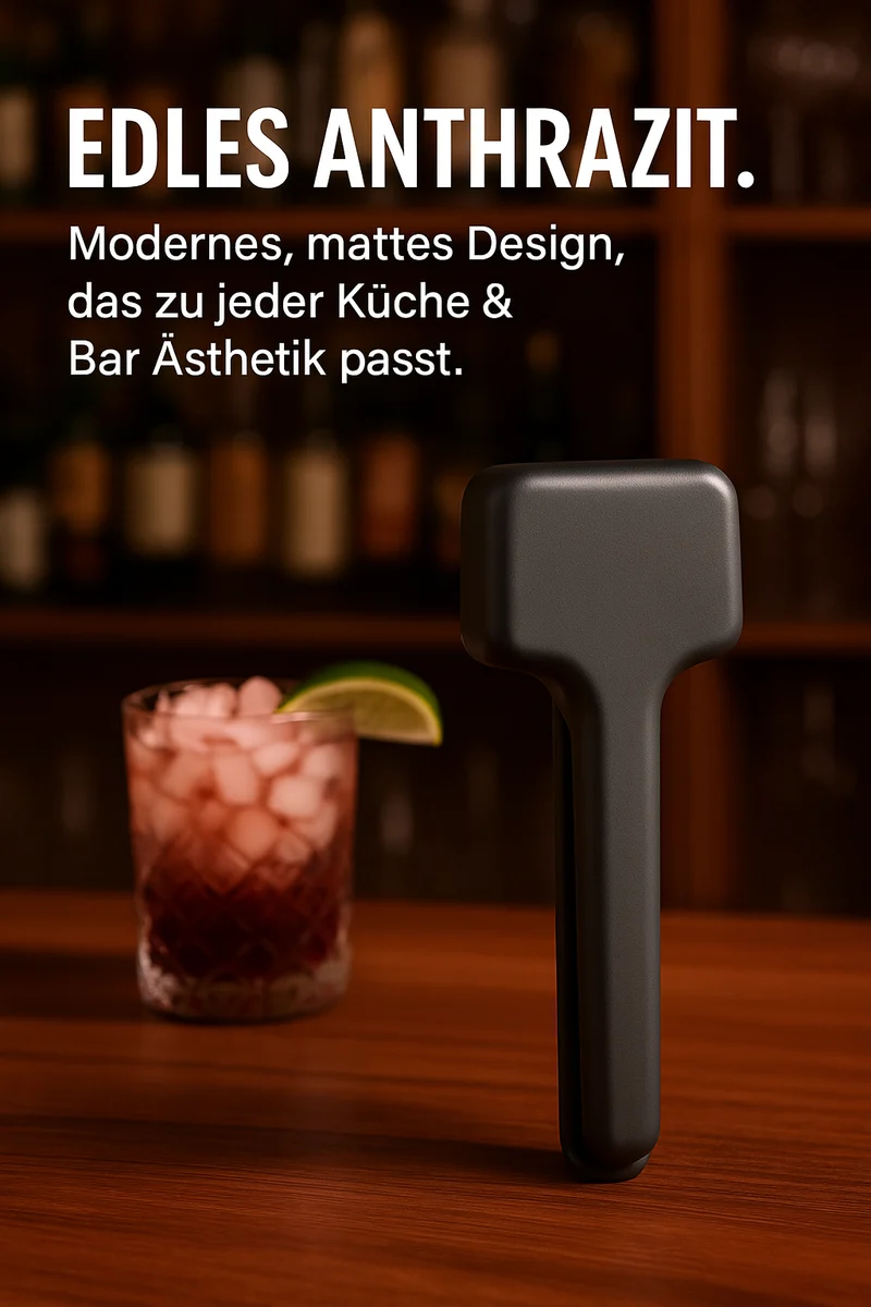 Thiru Eiszerkleinerer - Manueller Crushed Ice Maker für Eiswürfel, Slushy & Cocktails – Midnight Edition