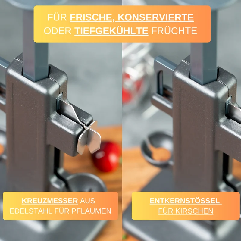 Thiru Steinex Combi – Kirsch- & Pflaumenentsteiner, schnell & sauber, Black Edition