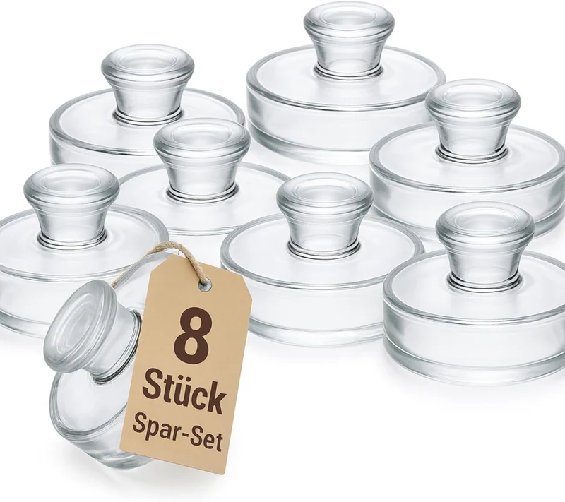 Thiru Premium Fermentiergewichte 4er-Set Ø 7–8 cm – Glasgewichte für Einmachgläser, hygienisch & geruchsneutral – ideal für Kimchi, Sauerkraut & Co.