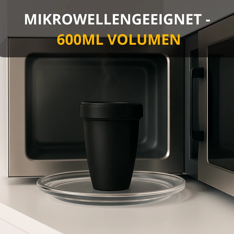 Thiru Müslibecher 2-in-1 700 ml – auslaufsicher (500 + 200 ml), mikrowellen- & tiefkühlgeeignet, Midnight Edition