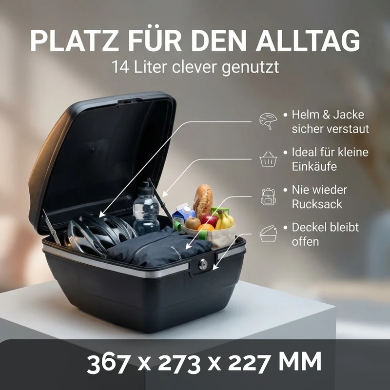 Touring-Tresor 14 L – abschließbarer Fahrradkoffer, wasserdicht, für Gepäckträger