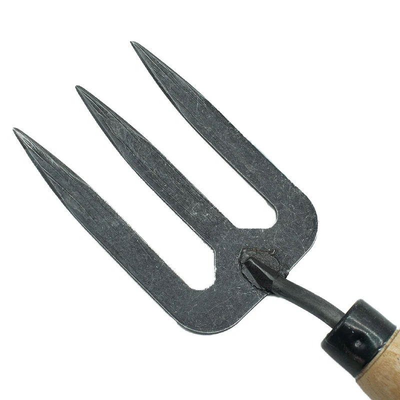 Handgabel geschmiedet | aus Schwedenstahl | mit 48 cm Eschen-Knopf-Stiel | handgeschmiedet in Deutschland
