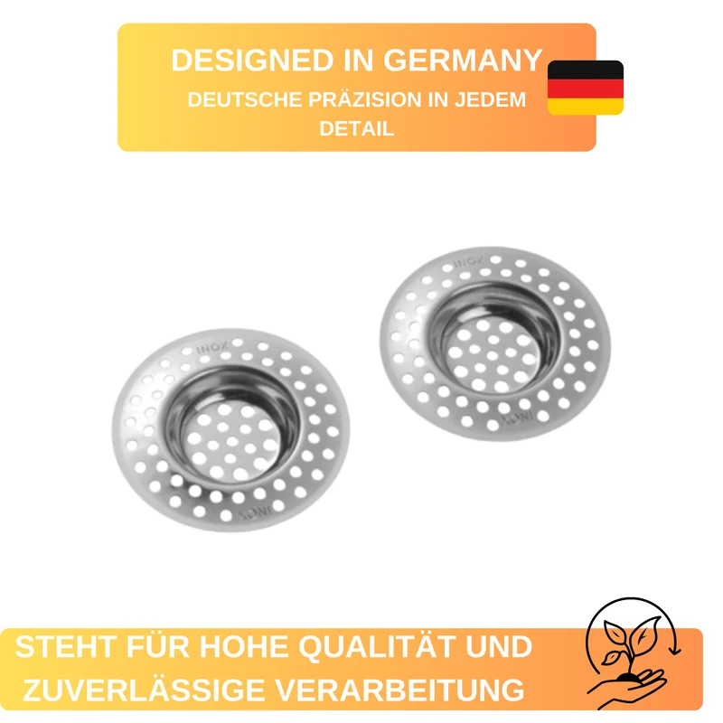 2er-Set Abfluss-Siebe Ø 7 cm – aus Edelstahl • schützt zuverlässig vor Verstopfungen