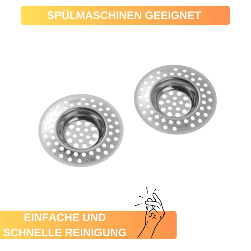 2er-Set Abfluss-Siebe Ø 7 cm – aus Edelstahl • schützt zuverlässig vor Verstopfungen