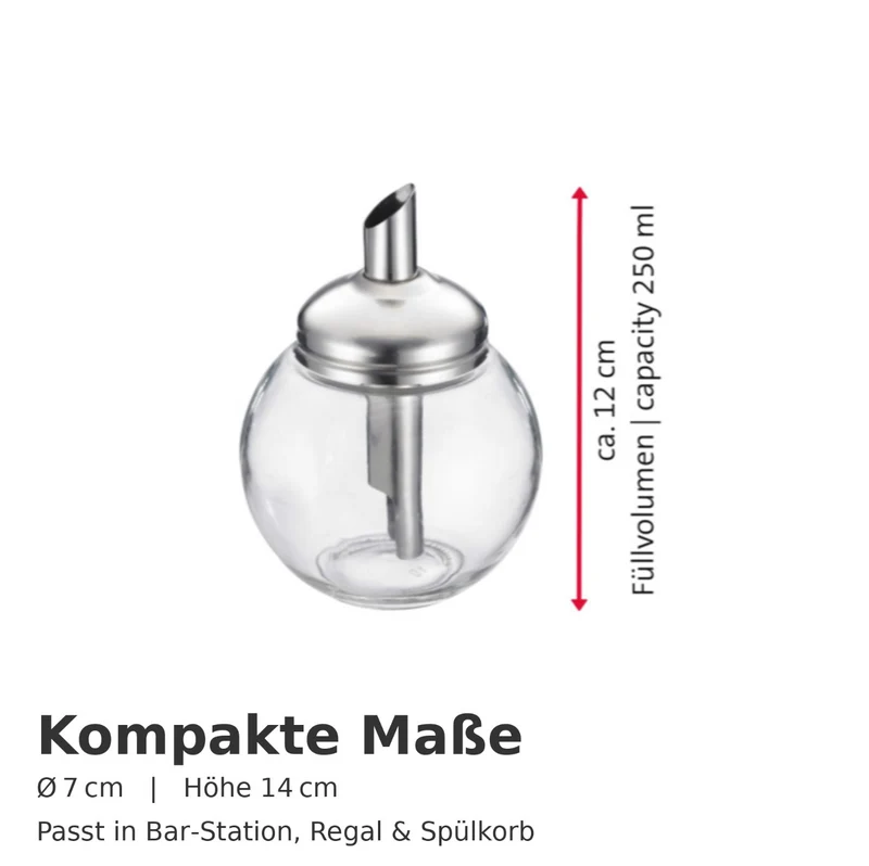Zuckerdosierer »Roma« – 250 ml • stilvolles Design & Edelstahldosierer • ideal für Haushalt & Gastronomie