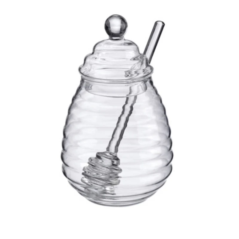 Honigtopf »Melli« – 400 ml • aus Borosilikatglas • mit Honiglöffel zum Portionieren