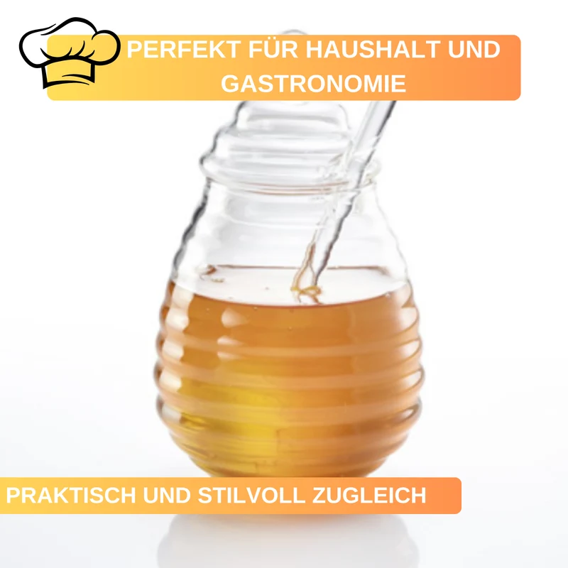 Honigtopf »Melli« – 400 ml • aus Borosilikatglas • mit Honiglöffel zum Portionieren