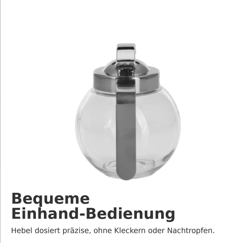 Sahnegießer/Honigspender »Roma« – 250 ml • mit Einhandbedienung & stilvollem Design