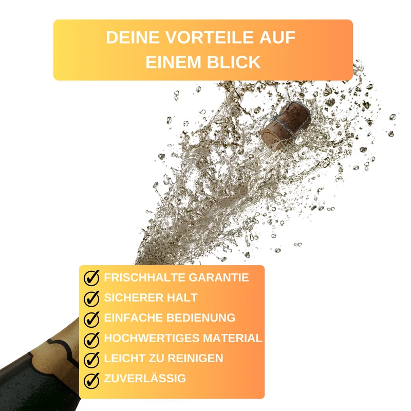 Sektflaschenverschluss – verchromt & luftdicht • hält Kohlensäure zuverlässig frisch