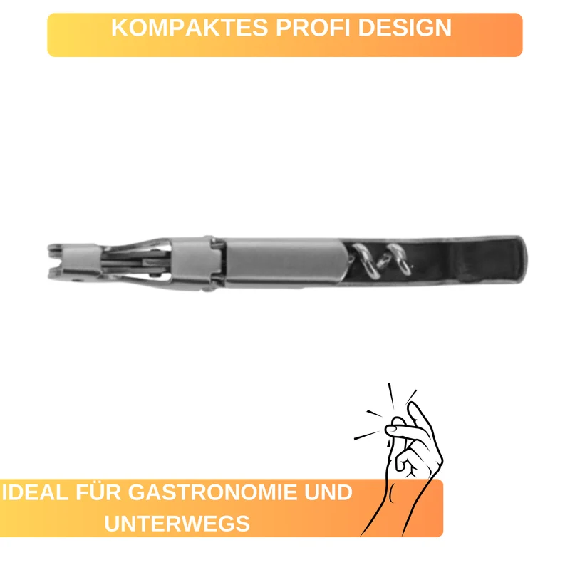 Kellnerbesteck »Profi« – mit 2-Stufen-Hebel, scharfer Klinge & Flaschenöffner • ideal für Wein & Kronkorken