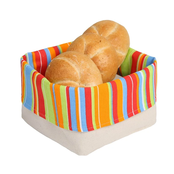Brotkorb aus Baumwolle, Motiv "Streifen Sonnig"