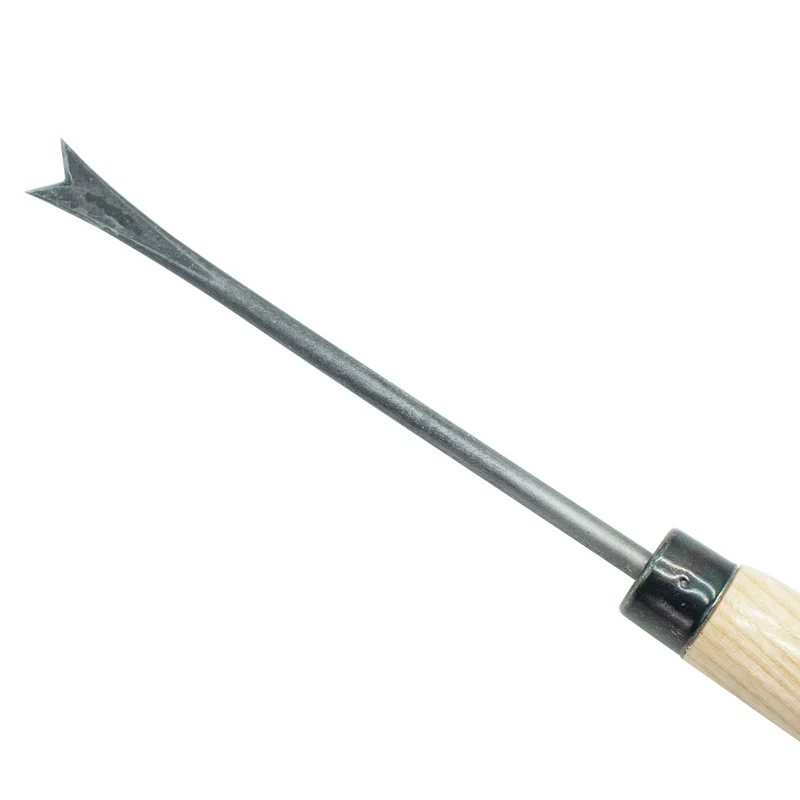 Unkrautstecher mit Eschenstiel Grifflänge: 14 cm Gesamtlänge: 36 cm Gewicht: 200 gr handgeschmiedet in Deutschland
