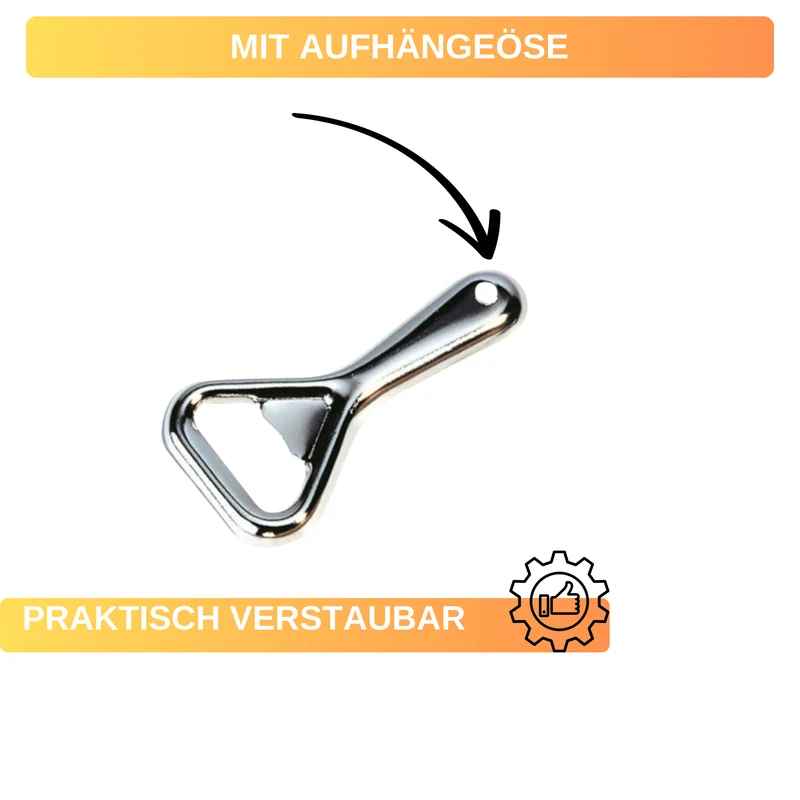 Flaschenöffner »Metall« im 10er-Set – klassisch, leicht & handlich • mit Aufhängeöse