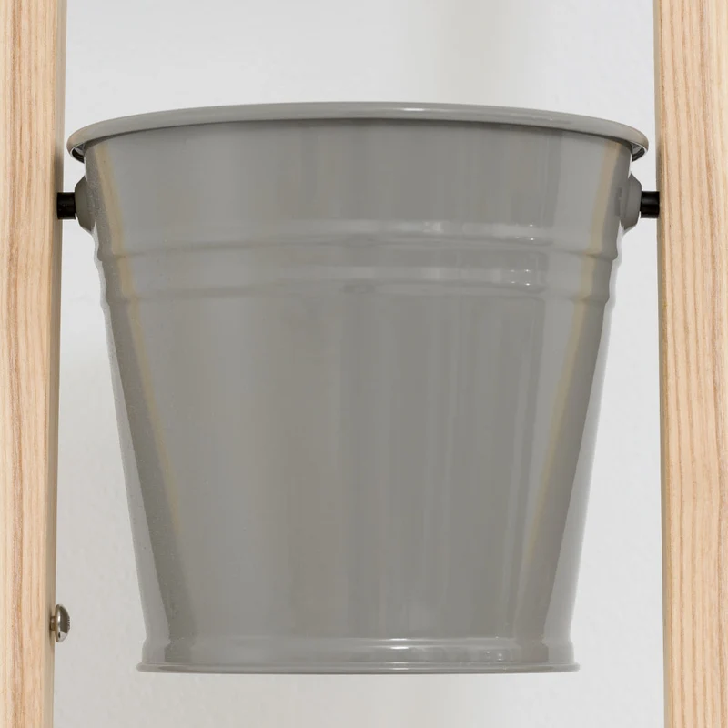 Pflanzleiter | Esche Natur und Edelstahl pulverbeschichtet | in verschiedenen Farben | B 42 x T 22 x H 117/238 cm