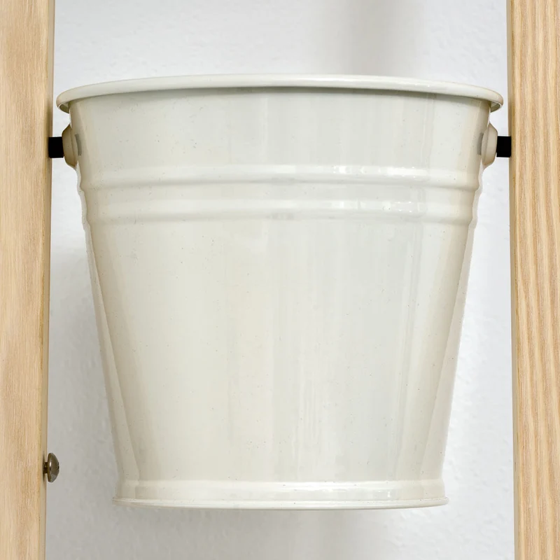 Pflanzleiter | Esche Natur und Edelstahl pulverbeschichtet | in verschiedenen Farben | B 42 x T 22 x H 117/238 cm