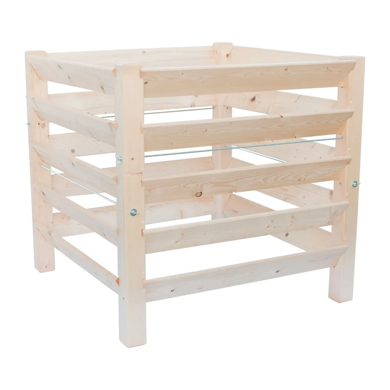 Holzkomposter 'Zero Waste' | massive Fichte | Stecksystem | L 98,5 x B 98,5 x H 95 cm | flexibel und stabil | Made in Germany