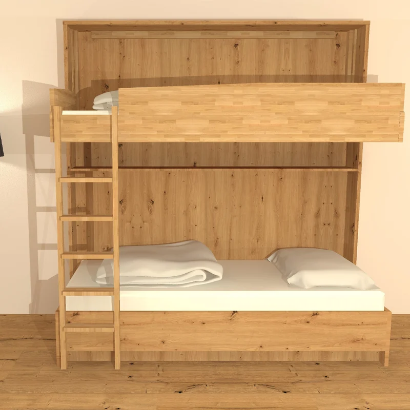 Gastro & Hotel - Multifunktionales Klappbett | Schrankbett | Stockbett Plano Cube | Sofa und Zusatzbett | inkl. Matratzen | robustes Design | TÜV geprüft | Made in Austria